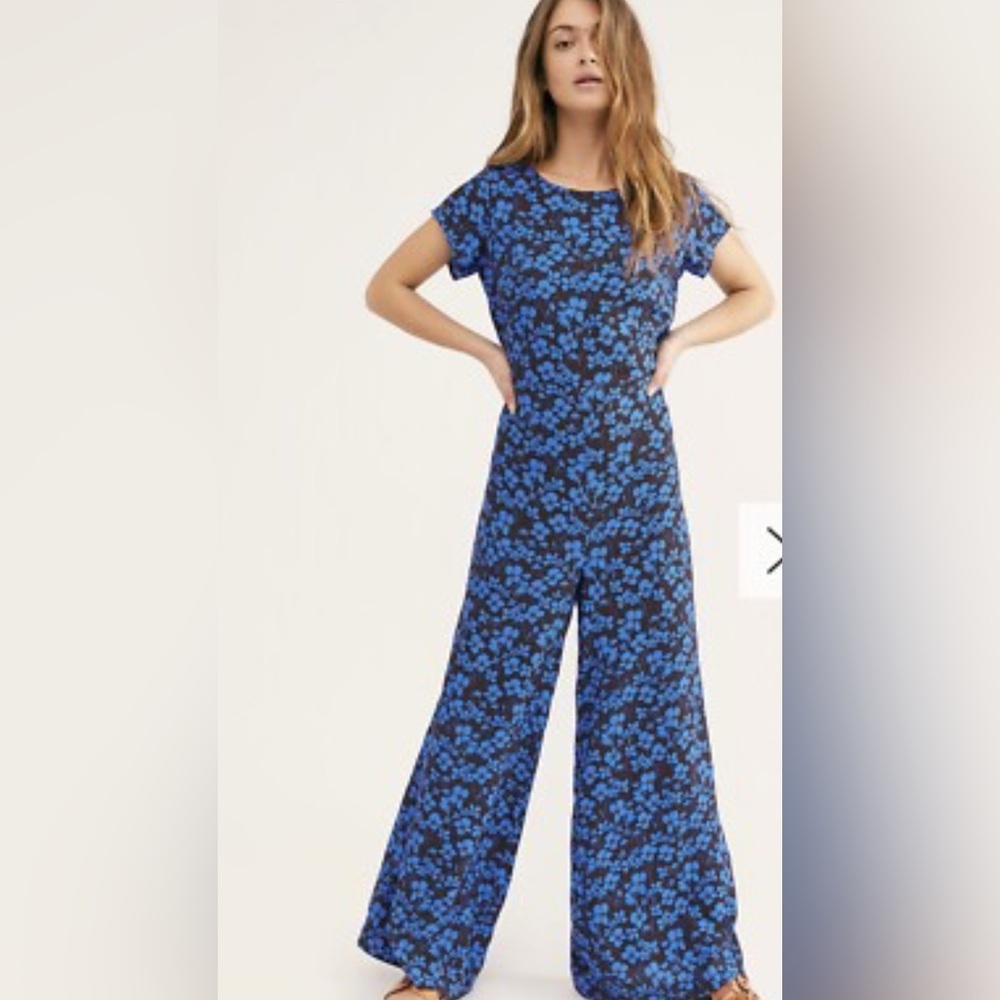 Free People‎ Hailee Open Back Wide Leg Jumpsuit Size XS